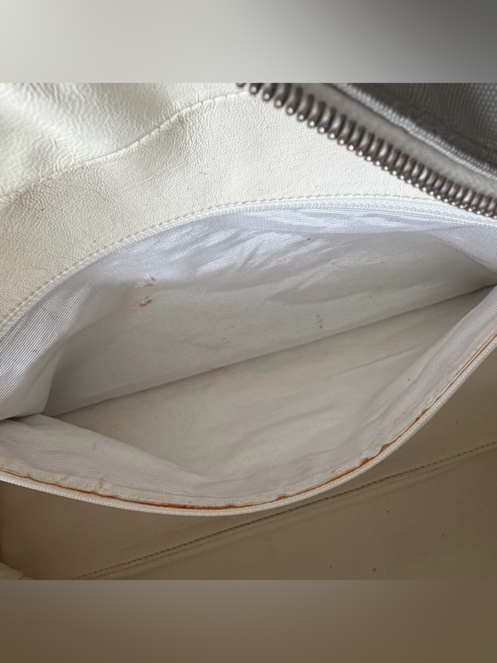 Chanel Sports Line Quilted Logo Bowler Bag Grey Canvas White Leather Trim - Picture 14 of 15